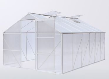 از 4mm / 6mm به گلخانه پلی کربنات صفحه اصلی باغ برای مهد کودک / گل، تنها درب کشویی